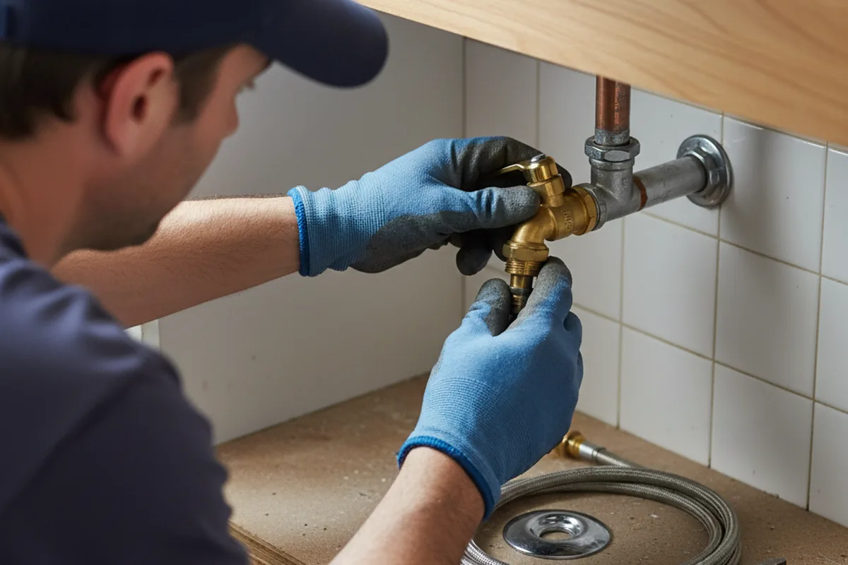 Shutoff valve and fitting work during Well Pump Repair in Henderson